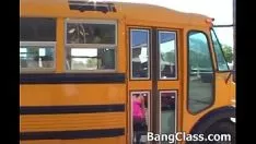 Play The blonde student who is fucked by the driver of a school bus in a parking lot