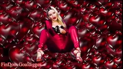 Oynat Sevgililer Günü'nde Bekaretli Kırmızı Catsuit'ime Mastürbasyon Yap