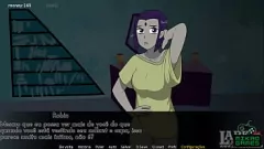 تشغيل مثير أنيمي Raven من Teen Titans في لعبة ساخنة وشقية - لا سراويل سراويل تحت هذا القميص الضيق