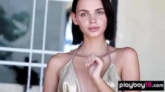 Play Skinny Brunette Babe Lilit Ariel Exposing Her Small Tits and Shaved Pussy